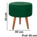 Kit 2 Puff Puf Redondo Pes Palito 44x40cm Suede Verde MPassos