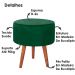 Kit 2 Puff Puf Redondo Pes Palito 44x40cm Suede Verde MPassos