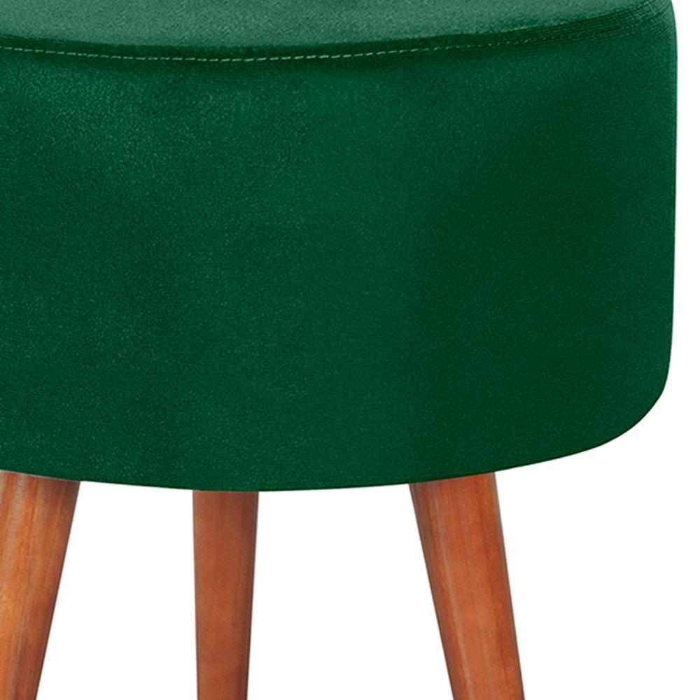 Kit 2 Puff Puf Redondo Pes Palito 44x40cm Suede Verde MPassos