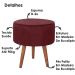 Kit 2 Puff Puf Redondo Pes Palito 44x40cm Suede Vermelho Escuro MPassos