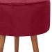 Kit 2 Puff Puf Redondo Pes Palito 44x40cm Suede Vermelho MPassos