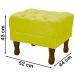Kit 2 Puff Puf Retro Capitone 52x44cm Suede Amarelo MPassos