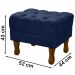 Kit 2 Puff Puf Retro Capitone 52x44cm Suede Azul Marinho MPassos