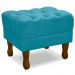 Kit 2 Puff Puf Retro Capitone 52x44cm Suede Azul Tif MPassos