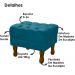 Kit 2 Puff Puf Retro Capitone 52x44cm Suede Azul Turquesa MPassos