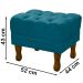 Kit 2 Puff Puf Retro Capitone 52x44cm Suede Azul Turquesa MPassos