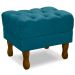 Kit 2 Puff Puf Retro Capitone 52x44cm Suede Azul Turquesa MPassos