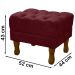 Kit 2 Puff Puf Retro Capitone 52x44cm Suede Bordo MPassos