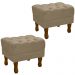 Kit 2 Puff Puf Retro Capitone 52x44cm Suede Capuccino MPassos