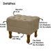 Kit 2 Puff Puf Retro Capitone 52x44cm Suede Capuccino MPassos