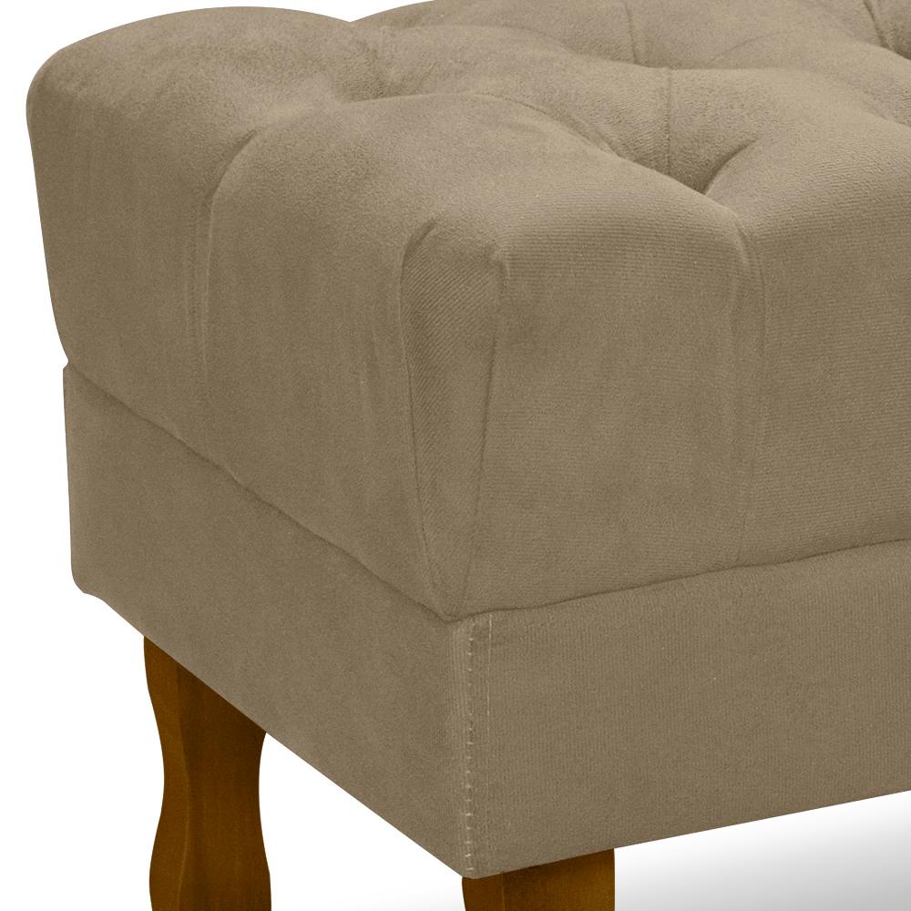 Kit 2 Puff Puf Retro Capitone 52x44cm Suede Capuccino MPassos