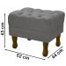 Kit 2 Puff Puf Retro Capitone 52x44cm Suede Cinza Claro MPassos