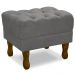 Kit 2 Puff Puf Retro Capitone 52x44cm Suede Cinza Claro MPassos