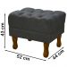 Kit 2 Puff Puf Retro Capitone 52x44cm Suede Cinza Escuro MPassos