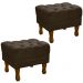 Kit 2 Puff Puf Retro Capitone 52x44cm Suede Marrom MPassos