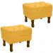 Kit 2 Puff Puf Retro Capitone 52x44cm Suede Mostarda MPassos