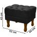 Kit 2 Puff Puf Retro Capitone 52x44cm Suede Preto MPassos