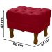 Kit 2 Puff Puf Retro Capitone 52x44cm Suede Vermelho MPassos