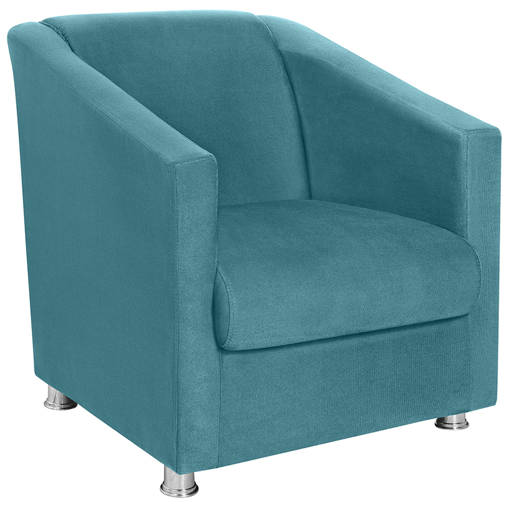 Poltrona Decorativa Bia Suede Azul MPassos