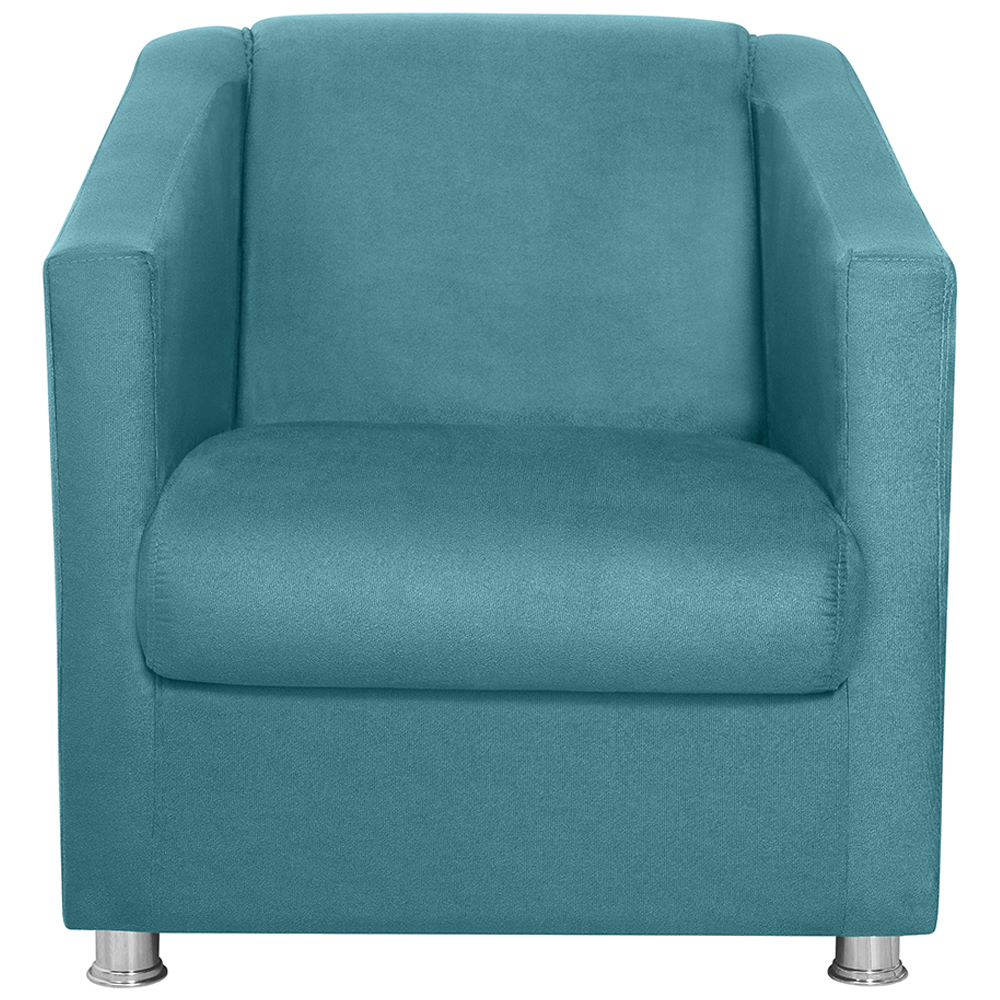 Poltrona Decorativa Bia Suede Azul MPassos