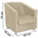Poltrona Decorativa Bia Suede Bege MPassos