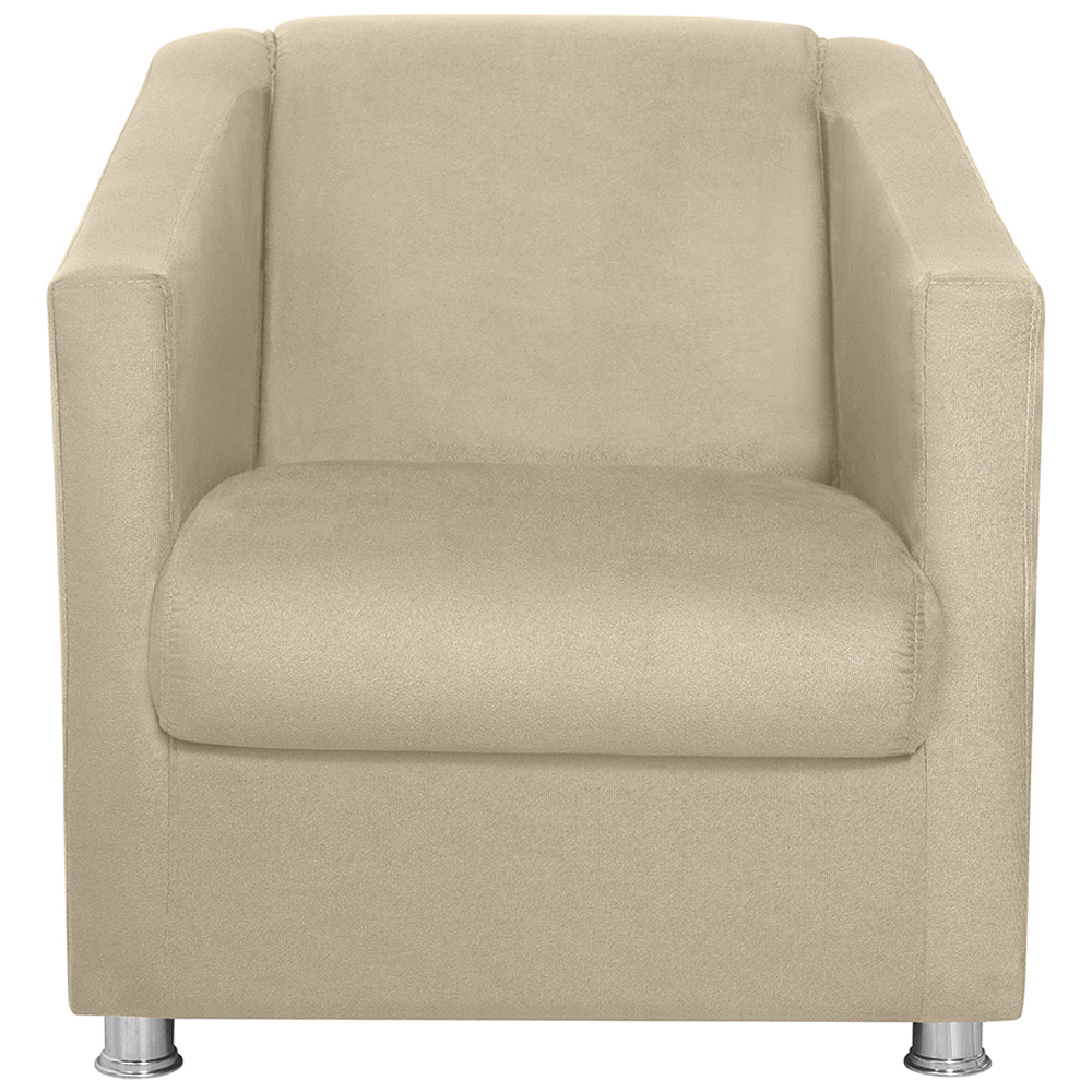 Poltrona Decorativa Bia Suede Bege MPassos