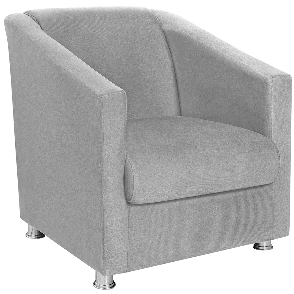 Poltrona Decorativa Bia Suede Cinza Claro MPassos
