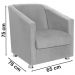 Poltrona Decorativa Bia Suede Cinza Claro MPassos