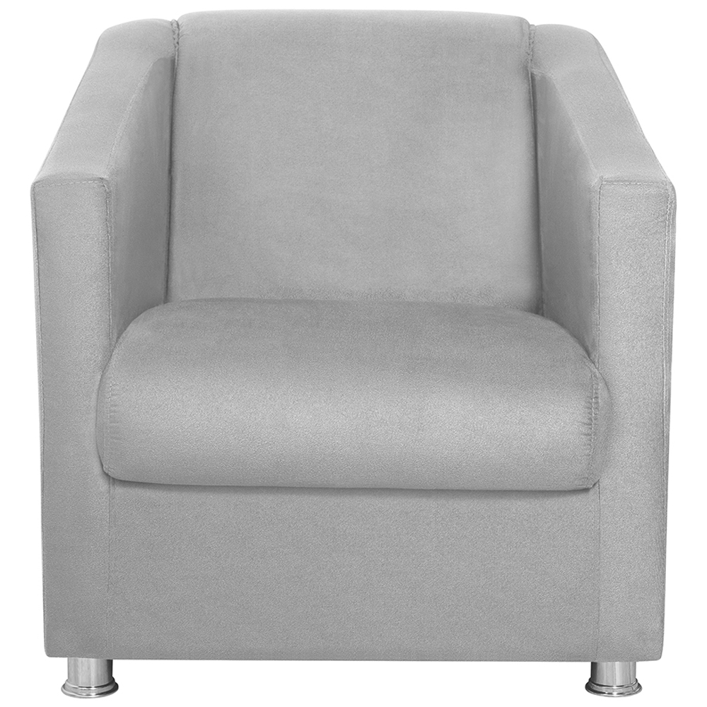 Poltrona Decorativa Bia Suede Cinza Claro MPassos