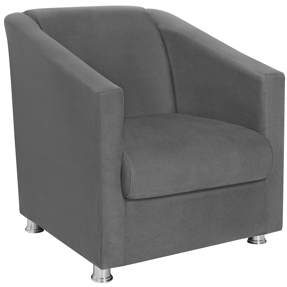 Poltrona Decorativa Bia Suede Cinza Escuro MPassos