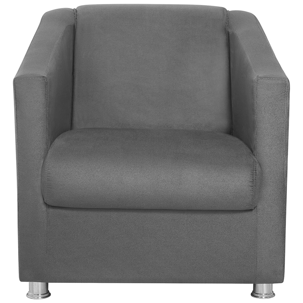 Poltrona Decorativa Bia Suede Cinza Escuro MPassos