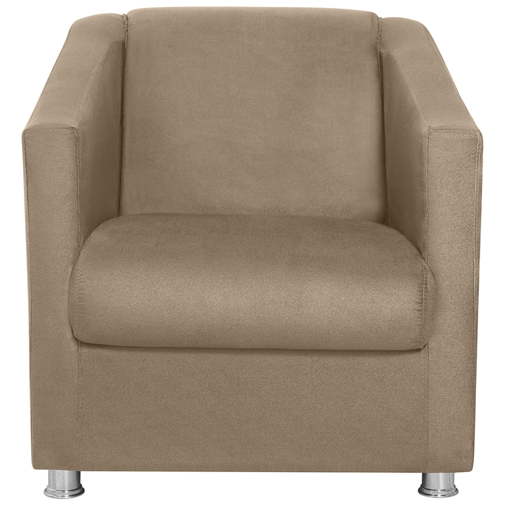 Poltrona Decorativa Bia Suede Marrom Claro MPassos