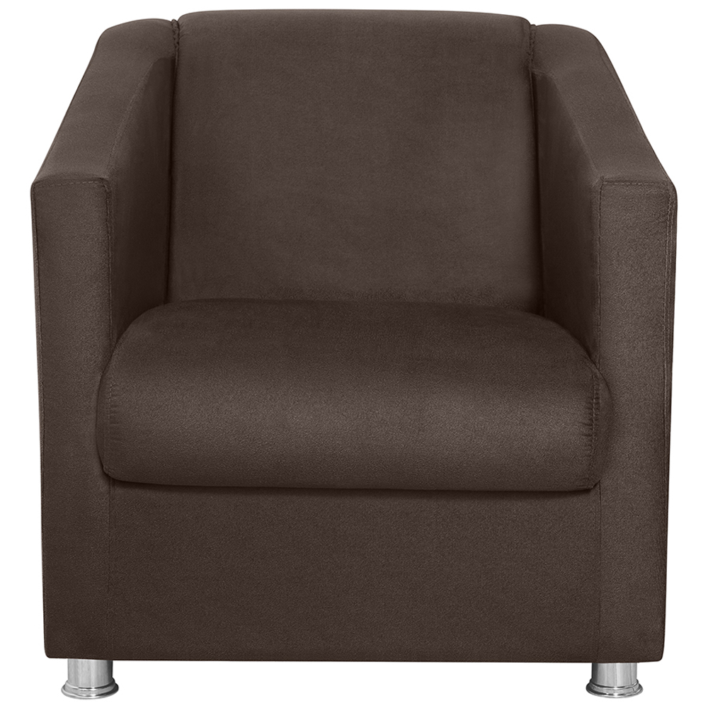 Poltrona Decorativa Bia Suede Marrom MPassos