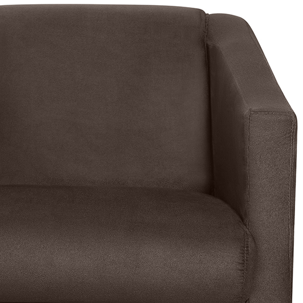 Poltrona Decorativa Bia Suede Marrom MPassos