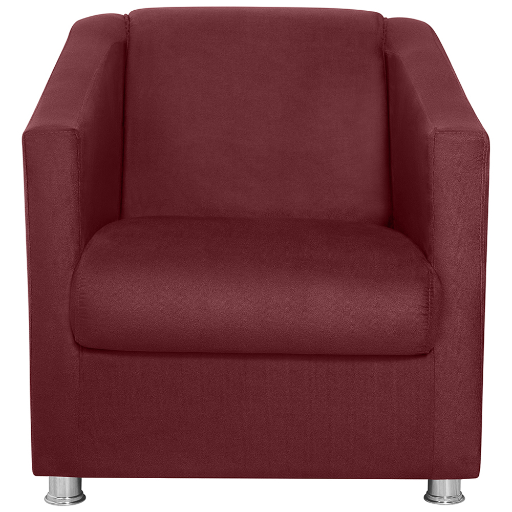 Poltrona Decorativa Bia Suede Vermelho Escuro MPassos