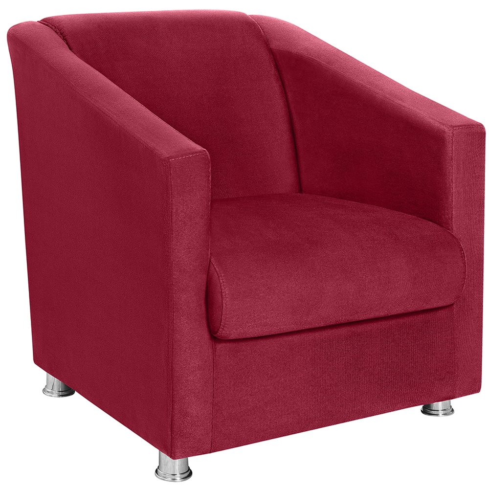 Poltrona Decorativa Bia Suede Vermelho MPassos