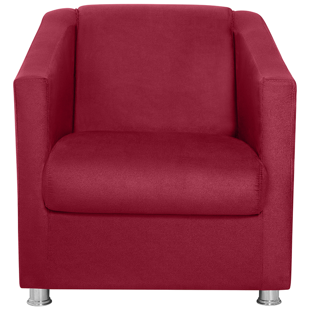 Poltrona Decorativa Bia Suede Vermelho MPassos
