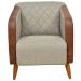 Poltrona Decorativa Silm Pes Em Madeira Bege Marrom MPassos