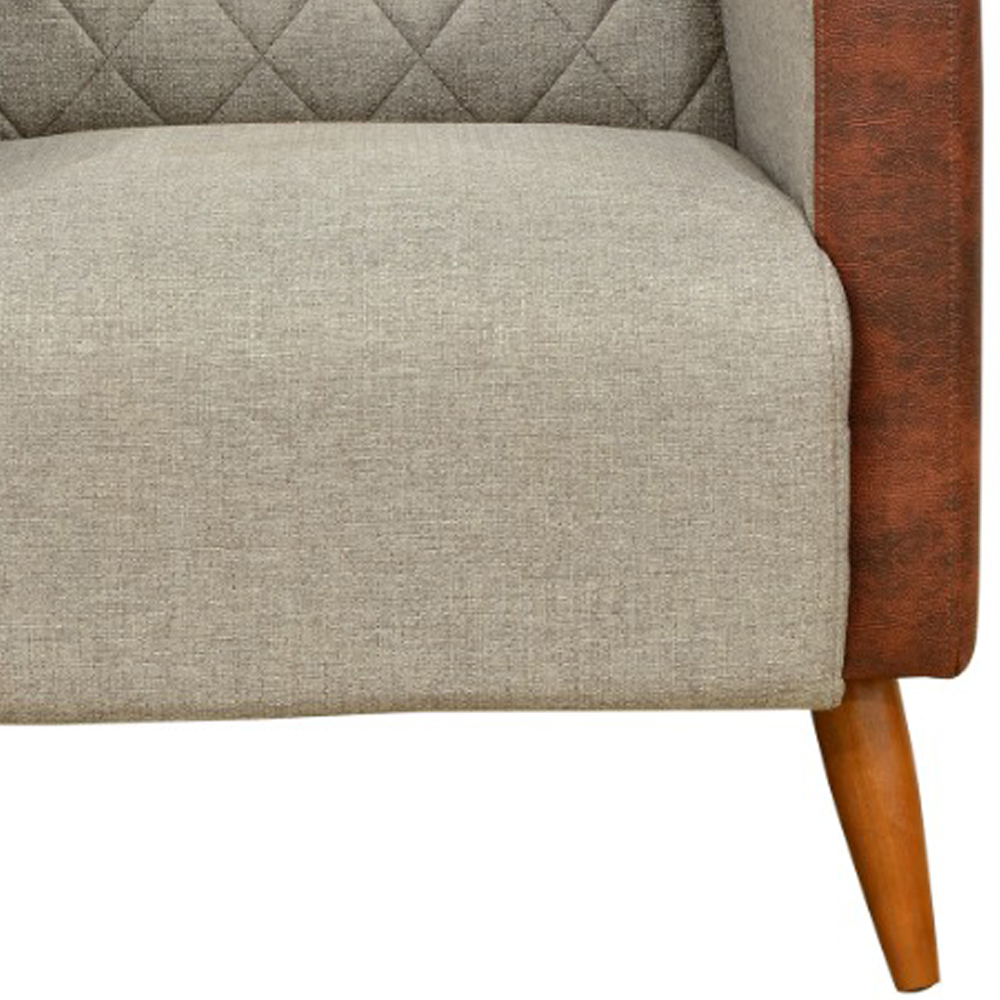 Poltrona Decorativa Silm Pes Em Madeira Bege Marrom MPassos