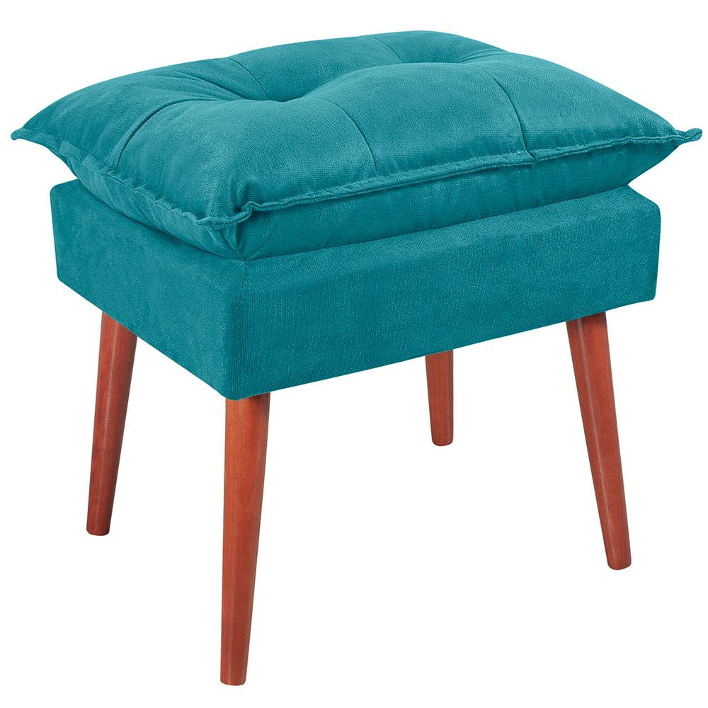 Puff Puf Opall Pes Palito 55x40cm Suede Azul MPassos