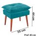 Puff Puf Opall Pes Palito 55x40cm Suede Azul MPassos