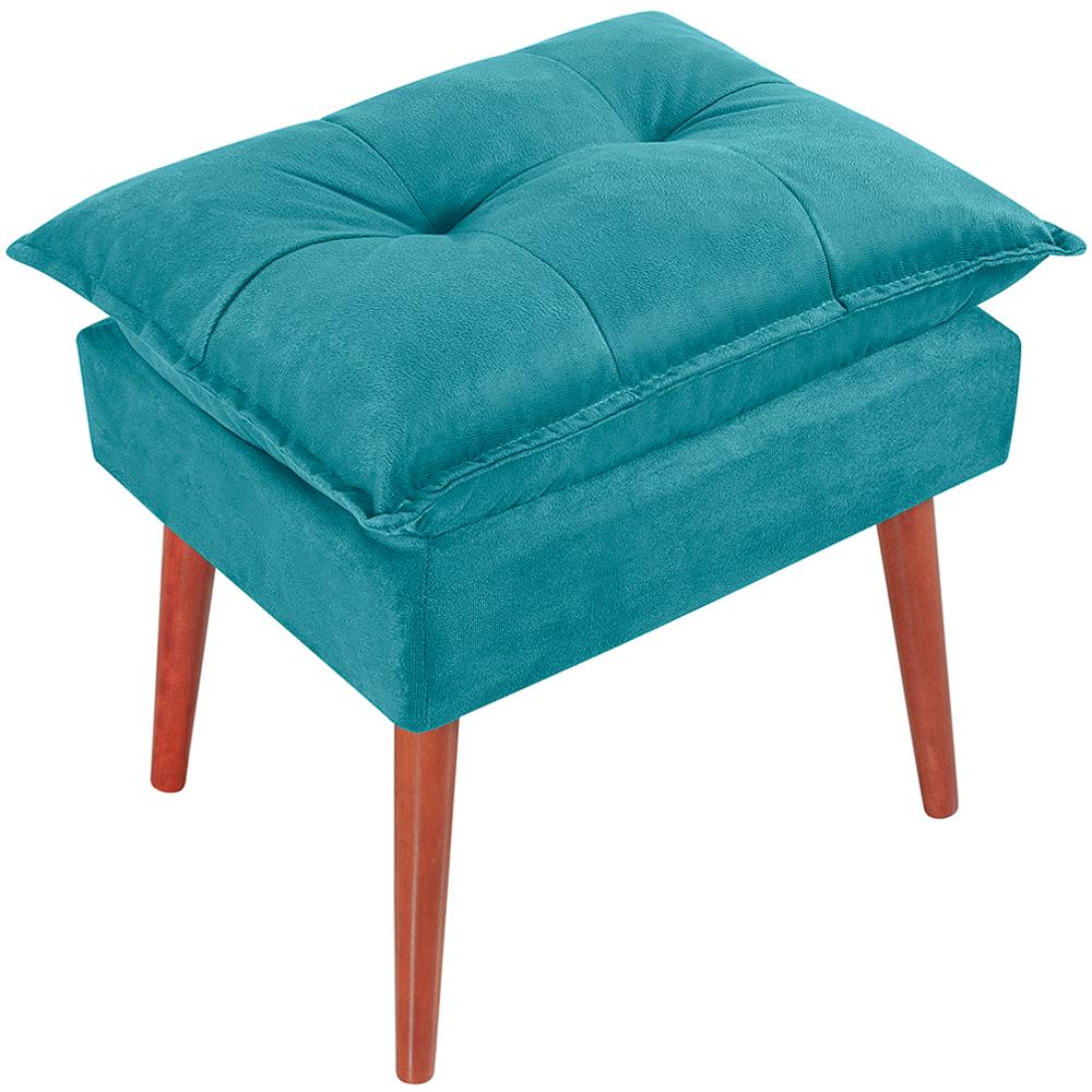 Puff Puf Opall Pes Palito 55x40cm Suede Azul MPassos