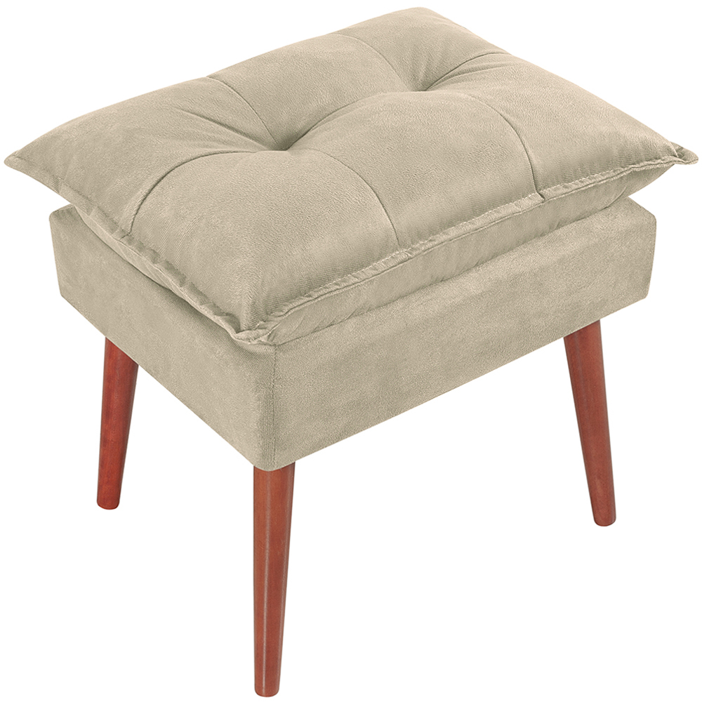 Puff Puf Opall Pes Palito 55x40cm Suede Bege MPassos