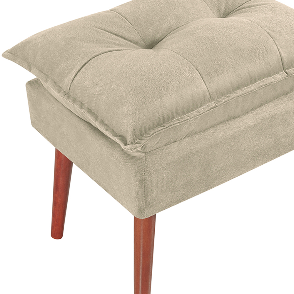 Puff Puf Opall Pes Palito 55x40cm Suede Bege MPassos