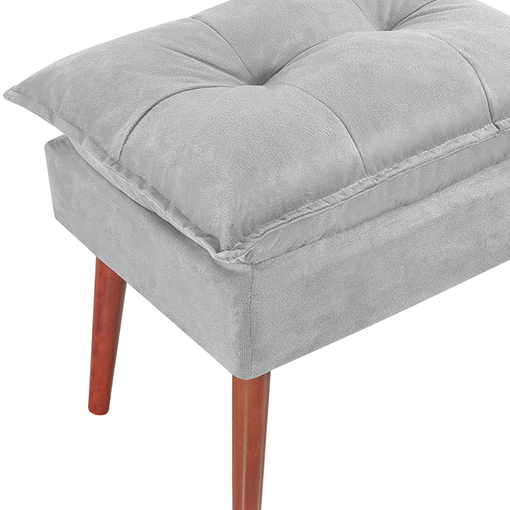 Puff Puf Opall Pes Palito 55x40cm Suede Cinza Claro MPassos