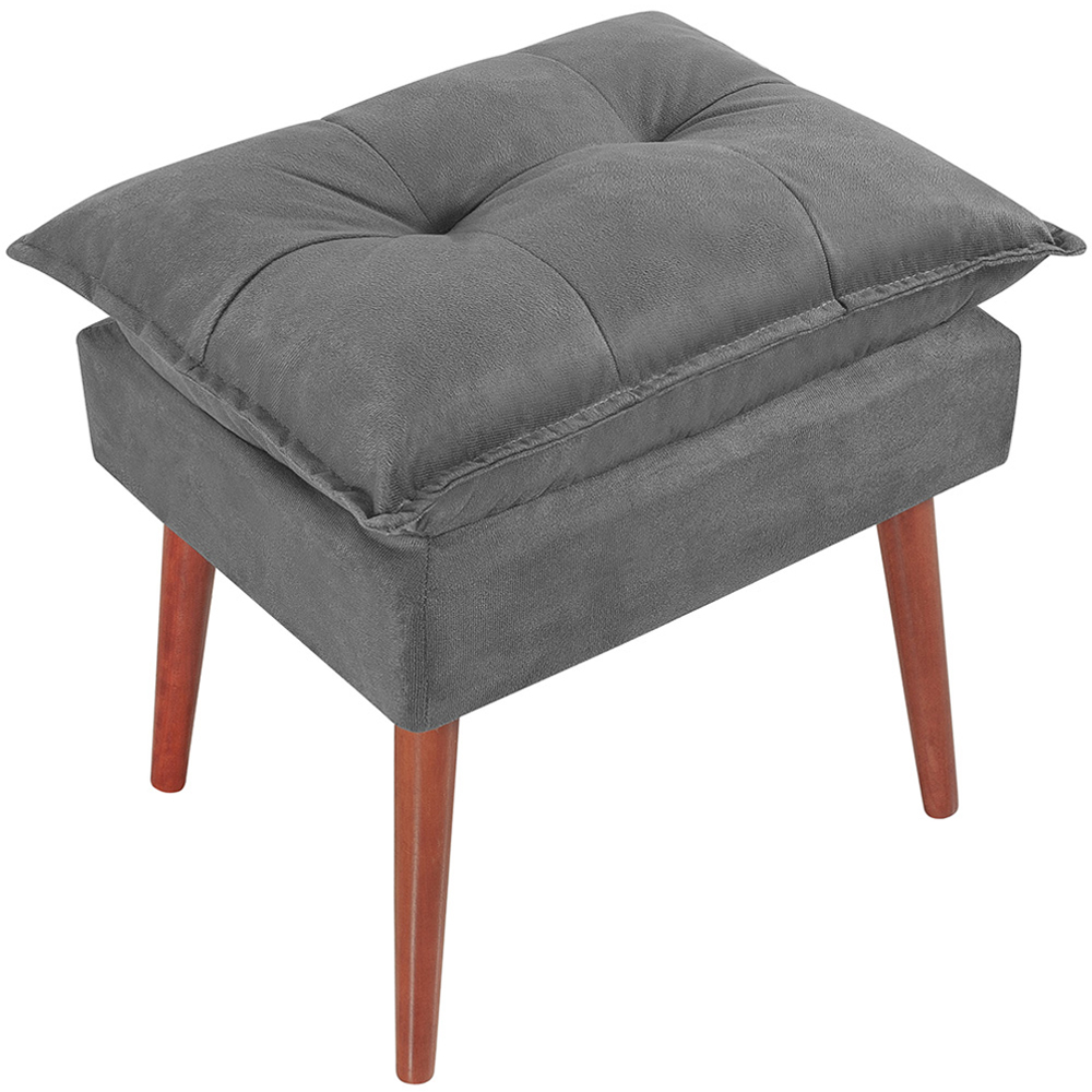 Puff Puf Opall Pes Palito 55x40cm Suede Cinza Escuro MPassos