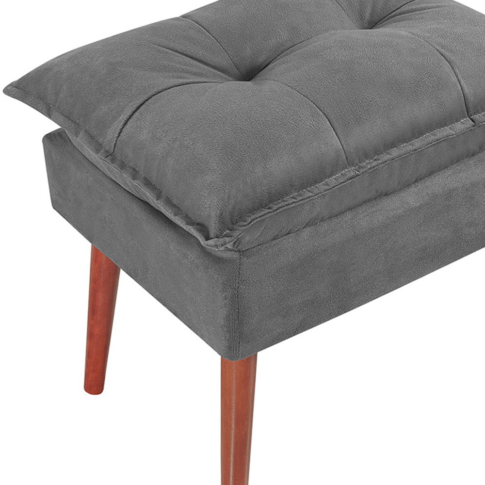 Puff Puf Opall Pes Palito 55x40cm Suede Cinza Escuro MPassos