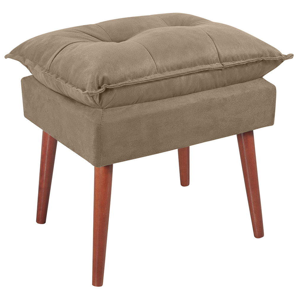 Puff Puf Opall Pes Palito 55x40cm Suede Marrom Claro MPassos