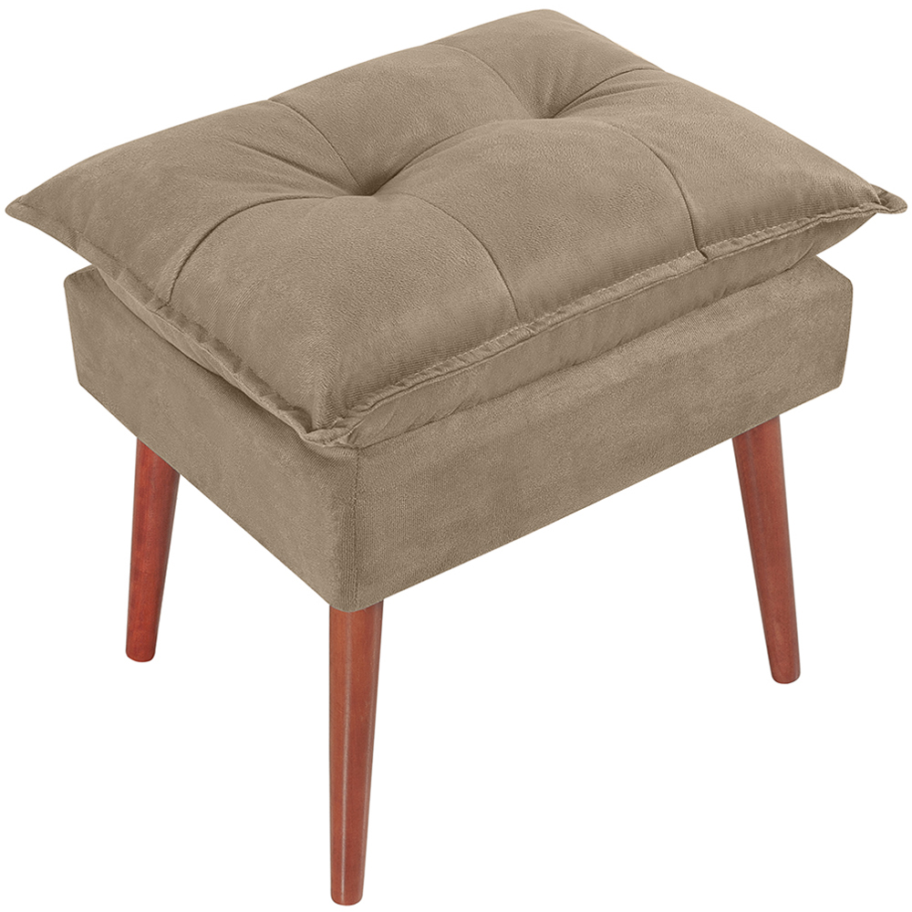 Puff Puf Opall Pes Palito 55x40cm Suede Marrom Claro MPassos