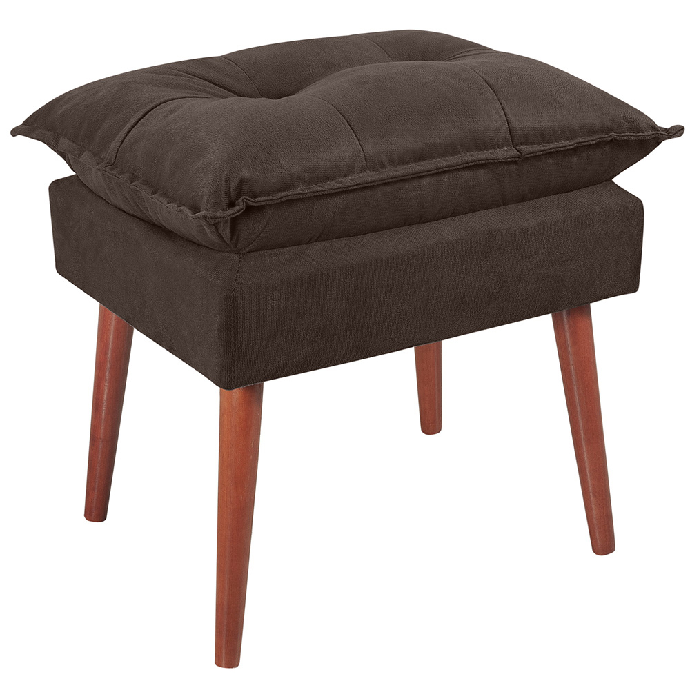 Puff Puf Opall Pes Palito 55x40cm Suede Marrom MPassos